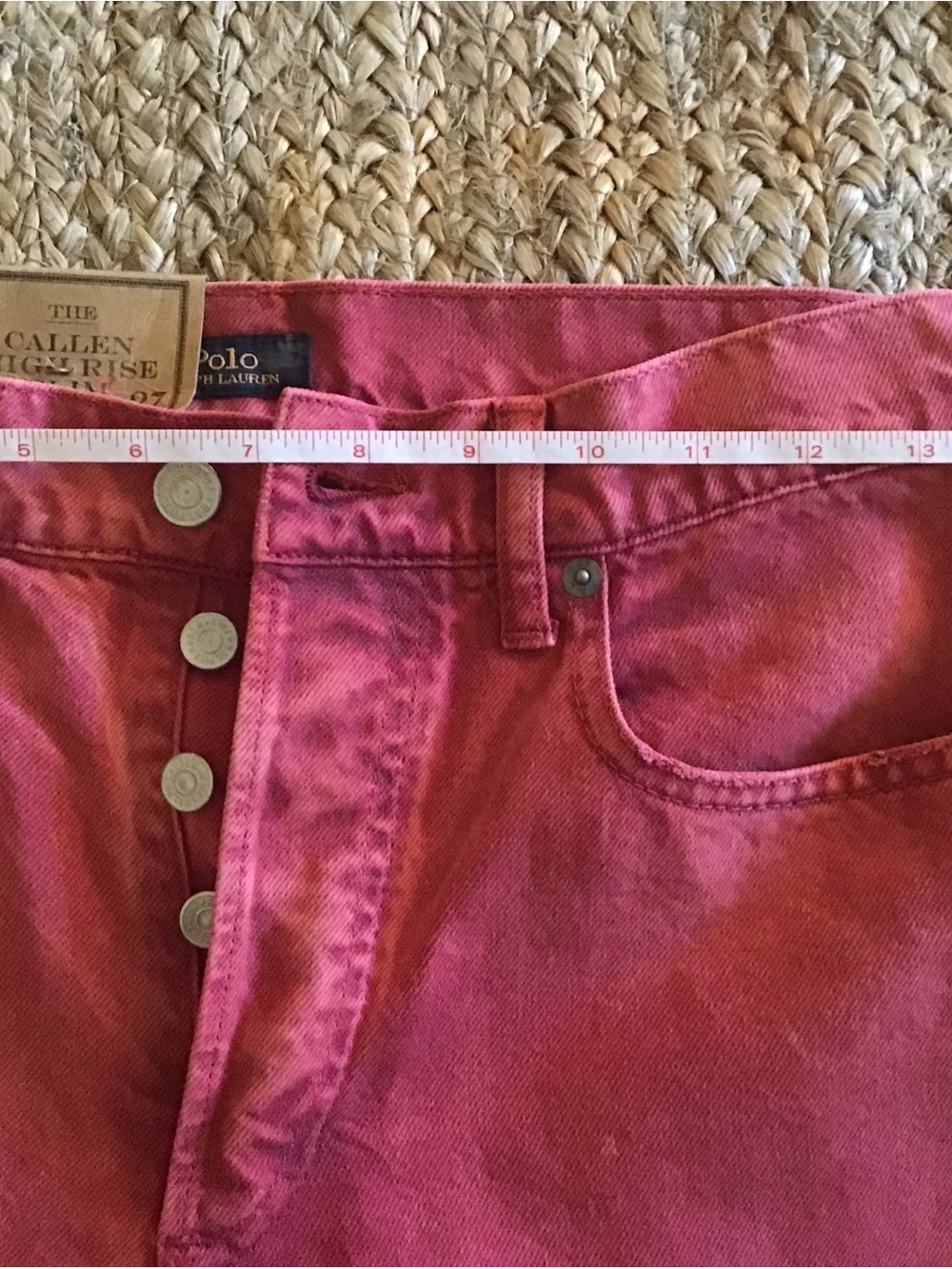 Polo Ralph Lauren The Callen High Rise Slim  27R Jeans NWT Stonewashed Red - Picture 10 of 14